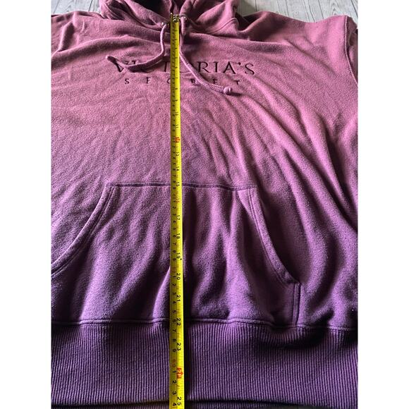 Victoria’s Secret Oversized Hoodie Sweatshirt Burgundy Ombre XL - Picture 5 of 7